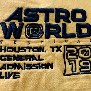 Travis Scott Astroworld Yellow Official Souvenir Hoodie Size Large